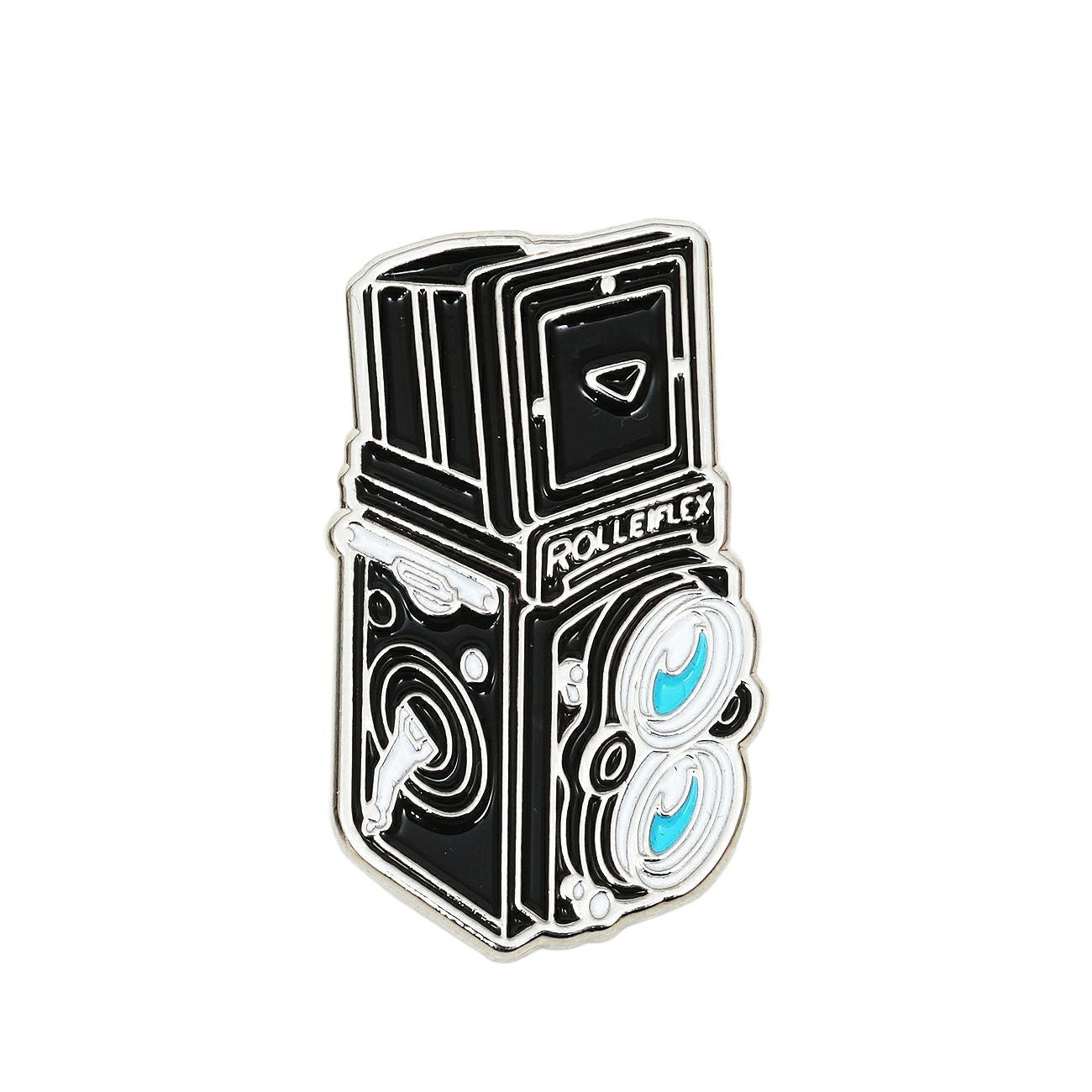 Rollei カメラ型ピンバッジ ROLLEIFLEX シルバー | アサヌマネットショップ
