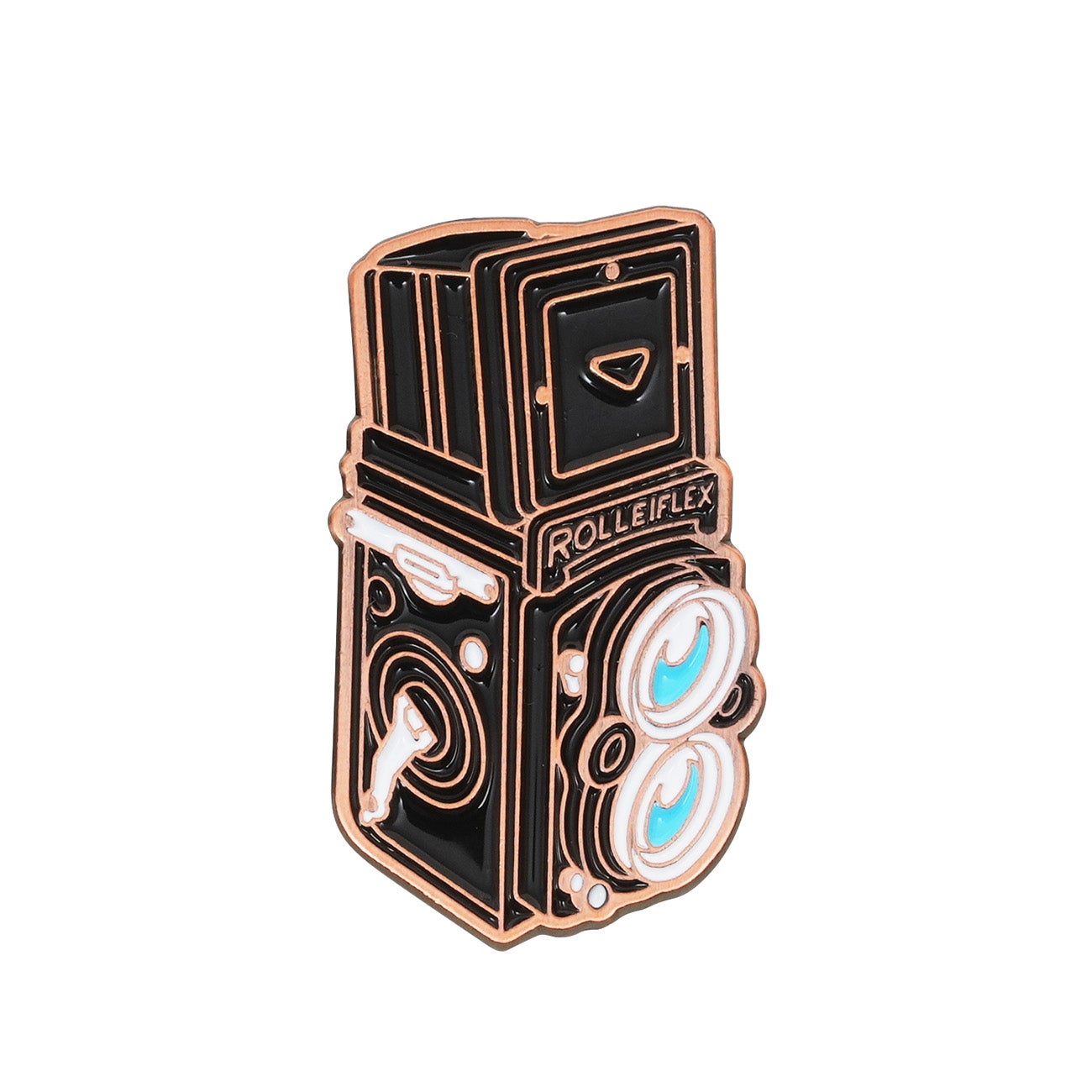 Rollei カメラ型ピンバッジ ROLLEIFLEX ブロンズ | アサヌマネットショップ